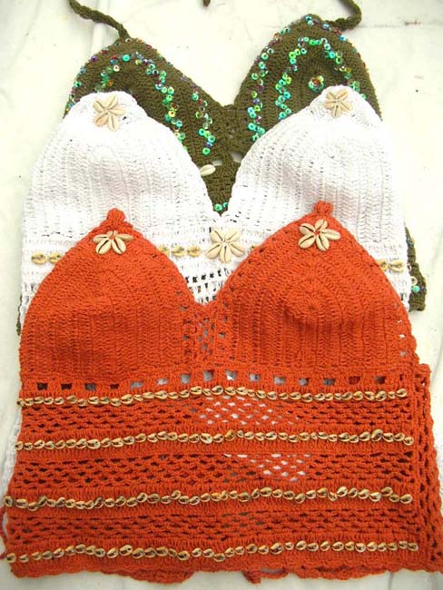 Trendy indonesian seashell and sequin crochet halter top from fashion resort wear manufacturing export company