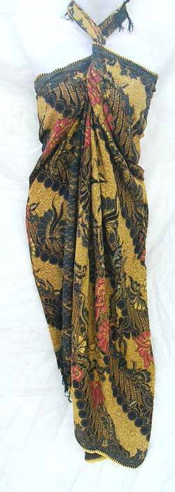 Tropical flower designed indonesian fashion sarong from express import supply wholesaler
