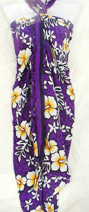 Fashion spring sarong with hibiscus flower theme by online trendy clothing factory company