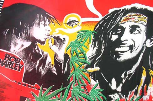 Bob Marley print on summer sarong from beach supply exchange export agent