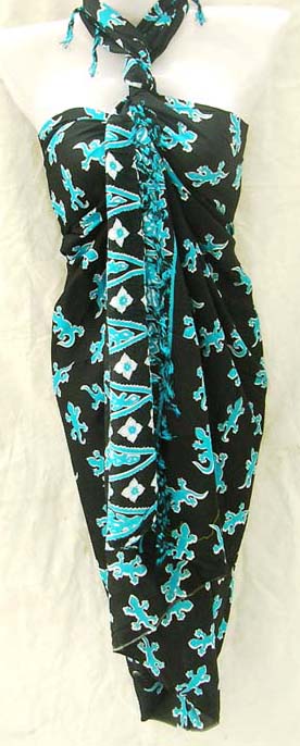 Colored balinese art wear sarong with unique print decor wholesale from export shopping outlet