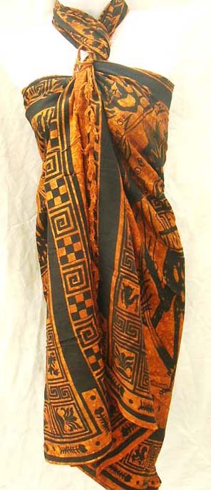 Artisan bali pareo wrap with exotic print decor from wholesale clothing supply company