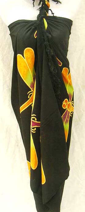 Caribbean wear supply agent distributes quality dragonfly pattern bali leisure wrap dress