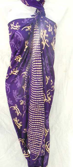 Summer beach wear manufacturer shop distributes quality discount gecko pattern on purple holiday sarong
