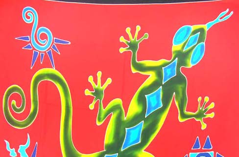 Tropical colored gecko design on spring fashion wrap, Imported by international exchange company