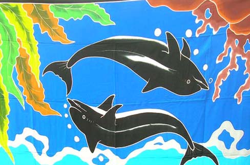 Caribbean summer wear express sourcing company supplies Ocean life decorated bathing suit wrap 