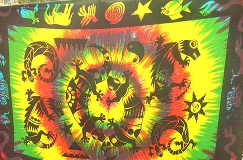 Summer fashion warehouse boutique supplies Jamaican tie dye colored sarong with gecko print design