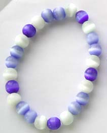 Manufacturer of fashion cat-eye jewelry - Fashion bracelet with assorted purple and white color cat-eye stone                         