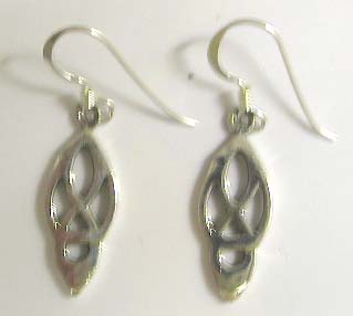 Jewelry catcher wholesale earring jewelry on wholesale price - Sterling silver earring motif tara twist chieftain's sign with fish hook to fit   