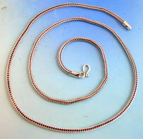 :Bali style sterling silver chain with spring ring clasp