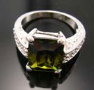 Gorgeous diamond cz jewelry fashion design wholesale importer, olive green cz ring paired with multi mini clear cz 