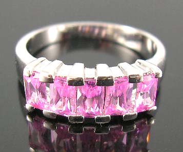 Wholesale cz jewelry memory making supplier in pink cz ring in finest cutting, central design