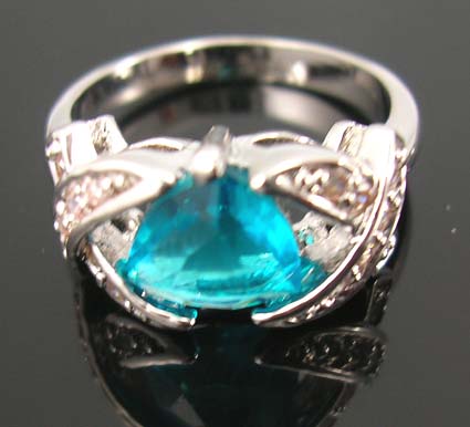 Seasonal diamond cz jewelry fashion on sale wholesaler in aqua cz ring paired with multi clear cz stones