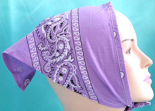 Gift headwraps online shopping wholesaler in purple white paint floral design decor triangle head bandana
