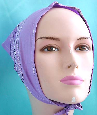Gift headwraps online shopping wholesaler in purple white paint floral design decor triangle head bandana