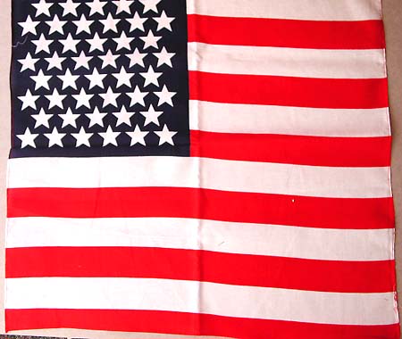 Wholesale head bandana in US flag collection display cotton bandana in American flag design pattern 