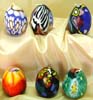 assorted color and pattern design Easter egg style fimo cnadle set, 6 pieces in a box set