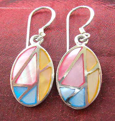 wholesale mother of pearl jewelry - multicolor mother-of-pearl earring   