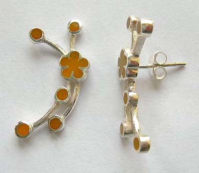 Fashion enamel on sterling silver jewelry wholesale assorted enamel sterling silver earrings 