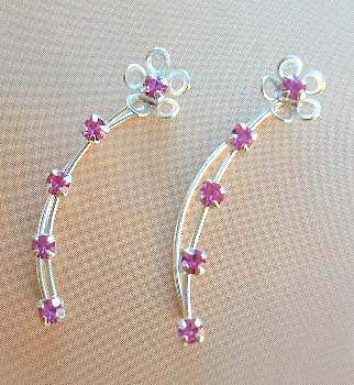 Sterling silver threader shopping online supply purple Cz threader earrings 