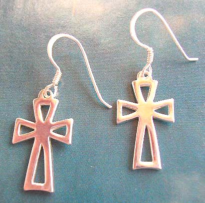 Religioius jewelry cross fashion wholesale supplier in sterling silver earrings     