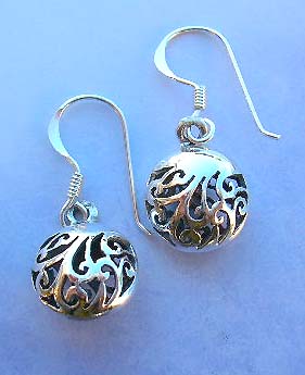 Quality filigree jewelry at wholesale price supply rounded filigree sterling silver earrings    