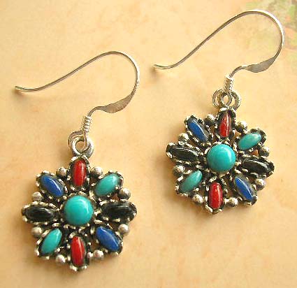 Fashion jewelry women wholesale of assorted gemstone sterling silver earrings   
