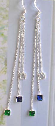 Wholesale fashion jewelry supplier supply triple srings sterling silver earring with assorted Cz 