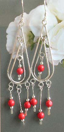Distributor jewelry wholesale online supply silver earrings with beads dangles   
