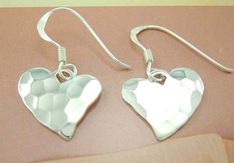 Heart theme in sterling silver earring jewelry wholesale - silver earrings in heart design   
