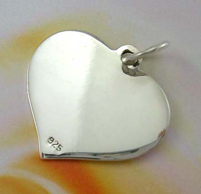 Love heart silver charm gift wholesale in solid sterling silver heart charm      
