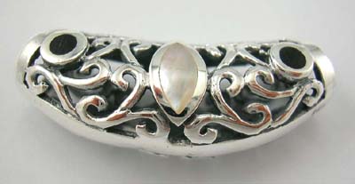 Shop for mother of pearl inlay jewelry pendant manufacturer supply sterling silver pendant slide in filigree design with olive white mother-of-pearl    