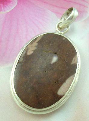 Coco wood fashion design pendant jewerly set supplier oval Coco wood sterling silver pendnat    