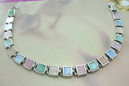 Wholesale fine mother-of-pearl jewelry in bracelet gift online - assroted mother of pearl 925 stamped sterling silver bracelet
