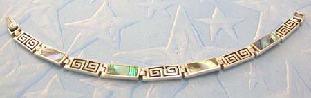 Abalone seashell finding fashion jewelry in 925 stamped sterling silver bracelet with abalone seashell in rectangular shape design