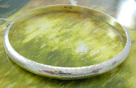 Trendy fashion jewelry wholesale supply 925 stamped sterling silver plain bangle                     