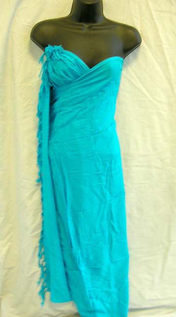 Wholesale company exports aqua blue, beach wrap cover up with tasseled hem