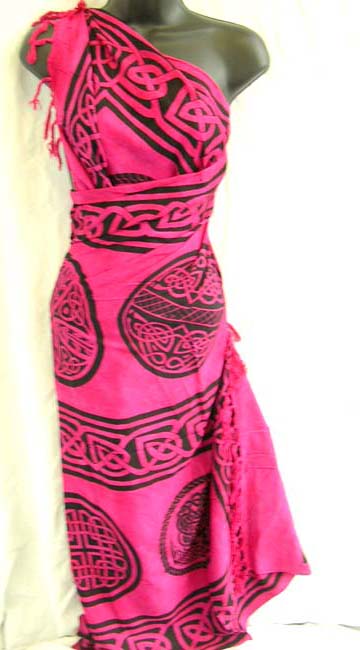 Online supply catalog distributes Celtic knot art designed batik shawl