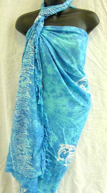 Dolphin lovers summer aparel store manufactures bali pareo wrap dress cover up
