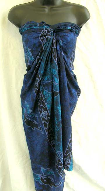 Balinese export supplier distributes fashion beach cover up sarong in unique ocean life design