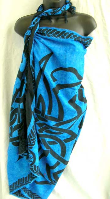 Island apparel boutique manufactures Celtic triangle knot print patterned balinese fashion sarong
