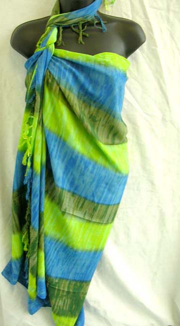 Bali wholesale supplier manufactures stripped fashion sarong wrap in beautiful caribbean colors 