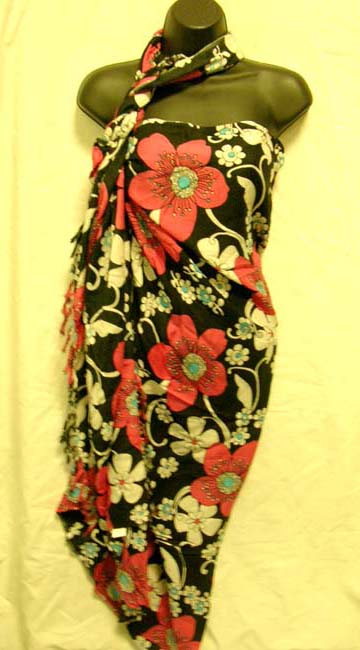 Wholesale exporter supplies ladies Indonesian floral print rayon beach sarong cover all