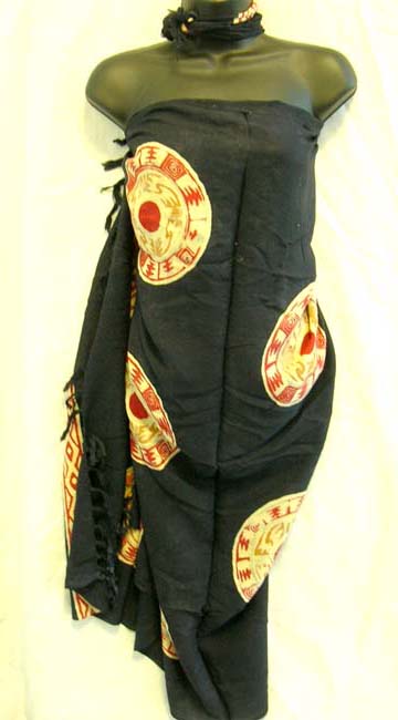 Handmade rayon dress supplier manufactures Balinese symbol design fashion sarong 