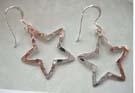 wholesale sterling silver jewelry, hammer finishing star cut out earring
