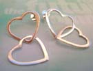 Jewelry gift wholesale stering silver earrings in cut-out heart chain