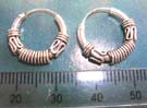 Ancient Bali jewelry silver treasures wholesale in mystic sign sided with line pattern decor sterling silver earrings