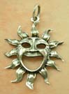 Silver Sun concepts in pendant jewelry wholesale supply cut-out sterling silver sun pendant with face 