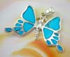 Wholesale turquoise jewelry pendant butterfly design - sterling silver butterfly pendant in turquoise