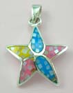 Nature sceen design mother of pearl jewelry wholesale supply star sterling silver pendant with assorted mother of pearl 